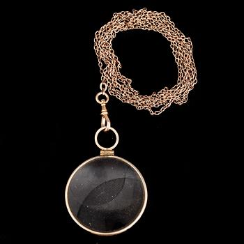 FÖRSTORINGSGLAS,  delvis 14 k guld, 1800-tal.