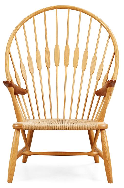 A Hans J Wegner ash and teak 'Peacock chair', Johannes Hansen, Denmark.