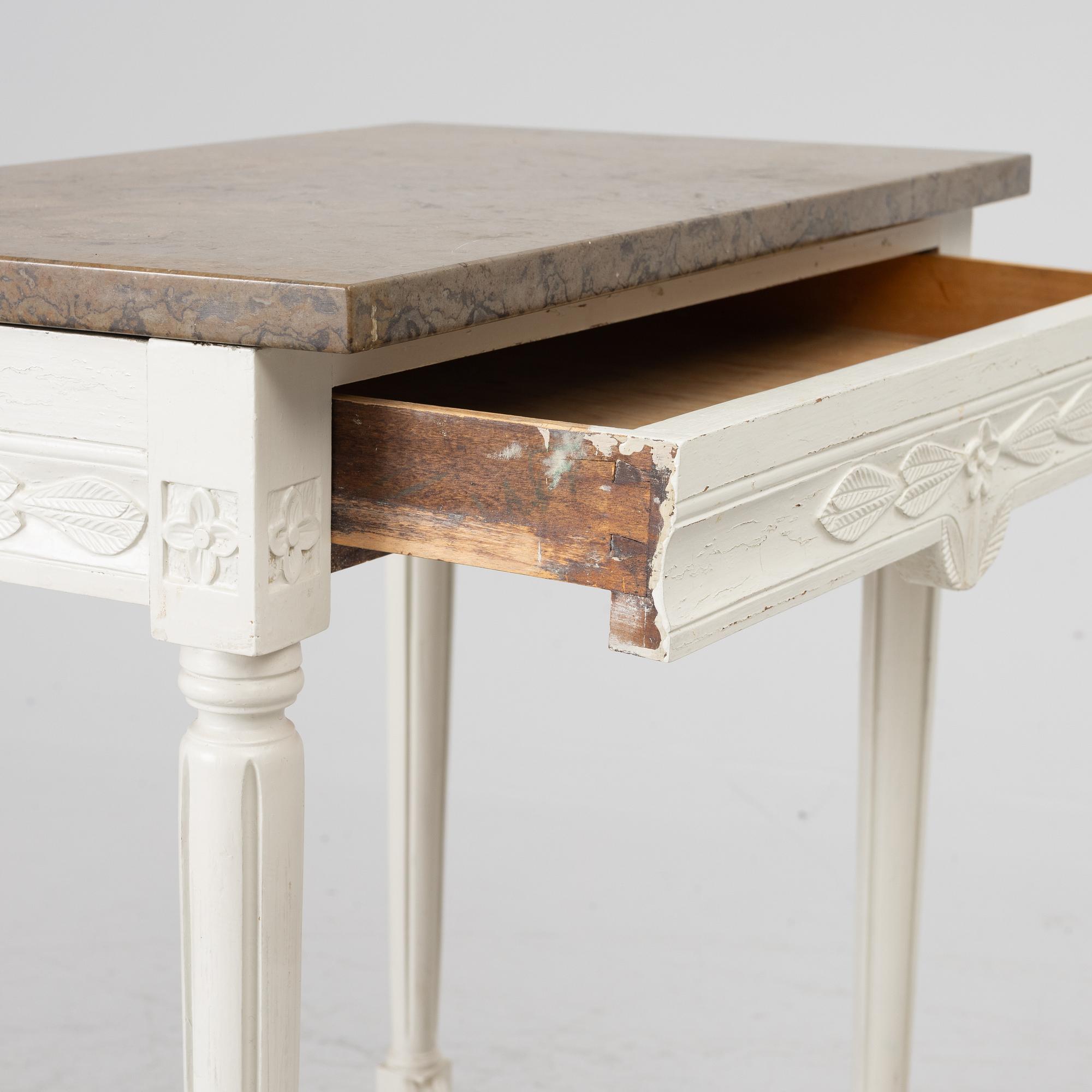 Two side tables, Gustavian style, 20th century.