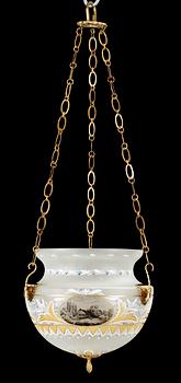 A hanging-lamp in the late gustavian style. 19/20 th century.