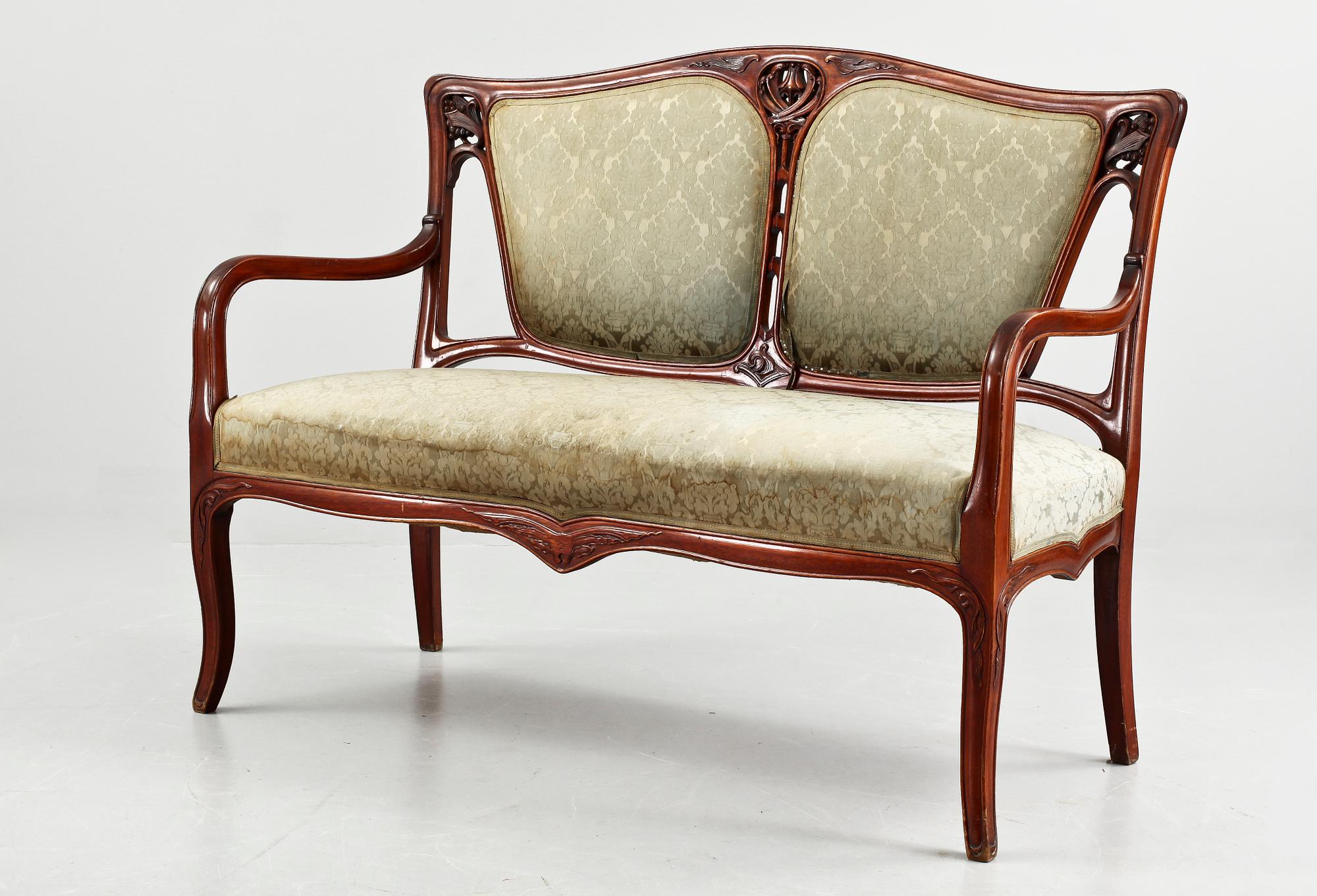 SALONGSGRUPP, 9 delar, jugend, omkring sekelskiftet 1800/1900.