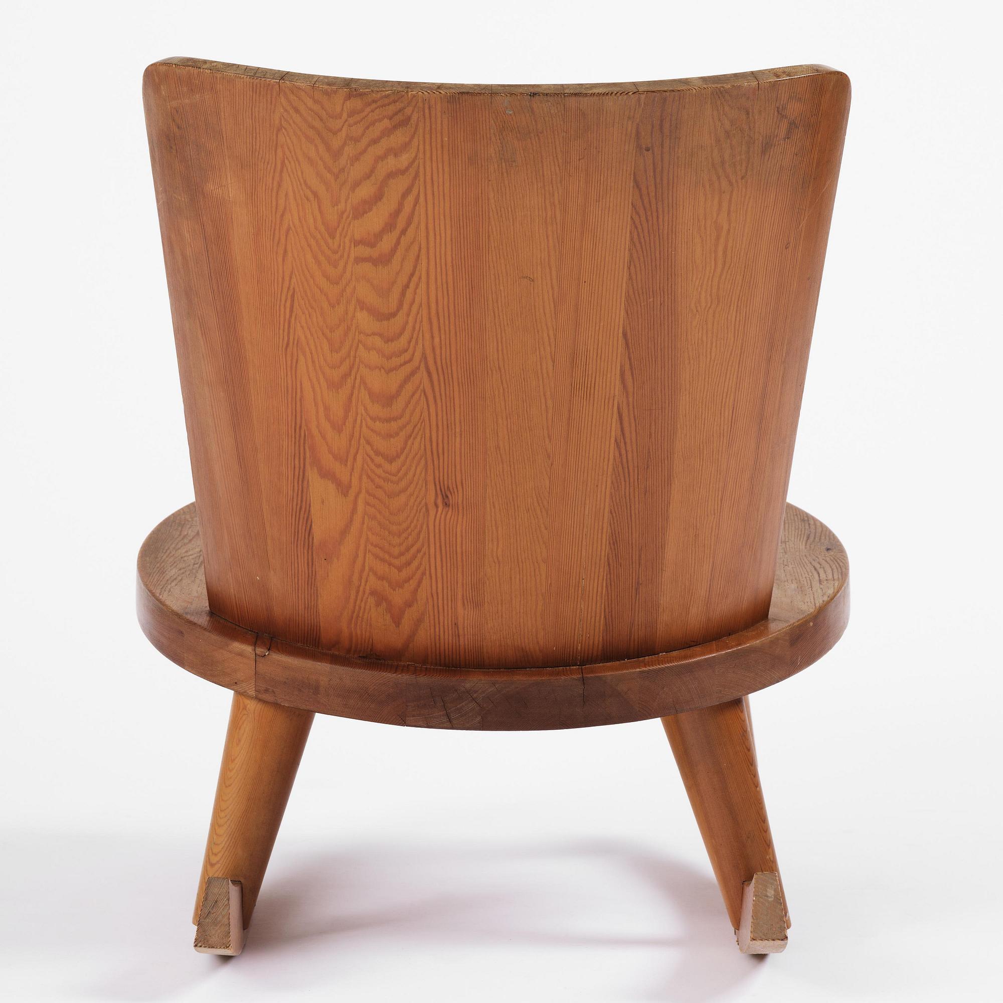 Steneby Hemslöjdsförening, gungstol, furu, 1930-40-tal.