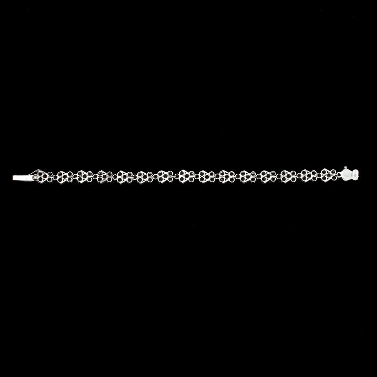 ARMBAND, 925 silver, 96 smaragder. Indien 1990 t. Vikt 17 g.