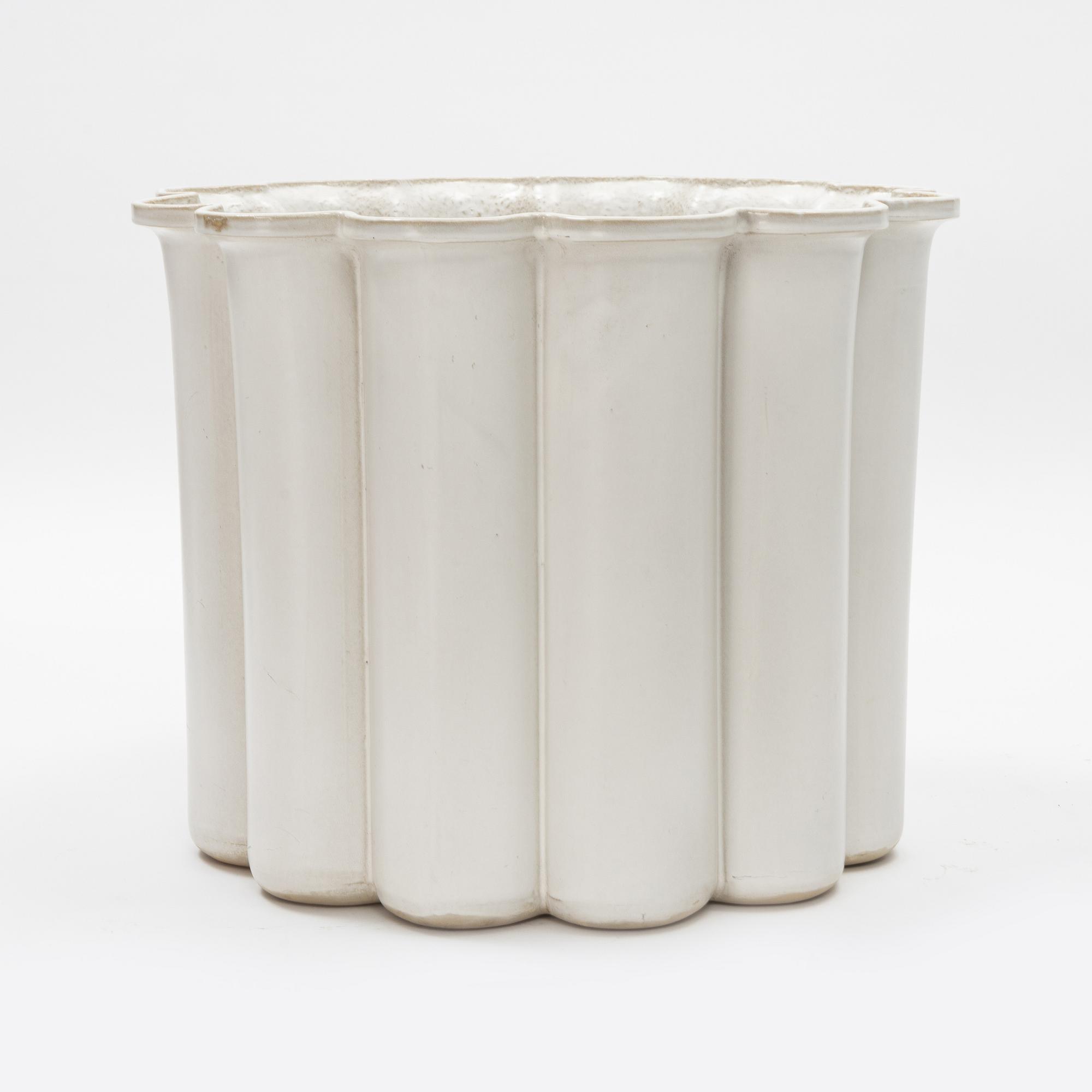 Karin Björquist, a stoneware 'Wave' plant pot, Gustavsberg, 1980's.