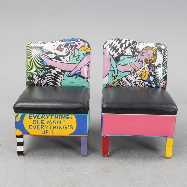 Harry Segil, a pair of 'Pop Marilyn' easy chairs.