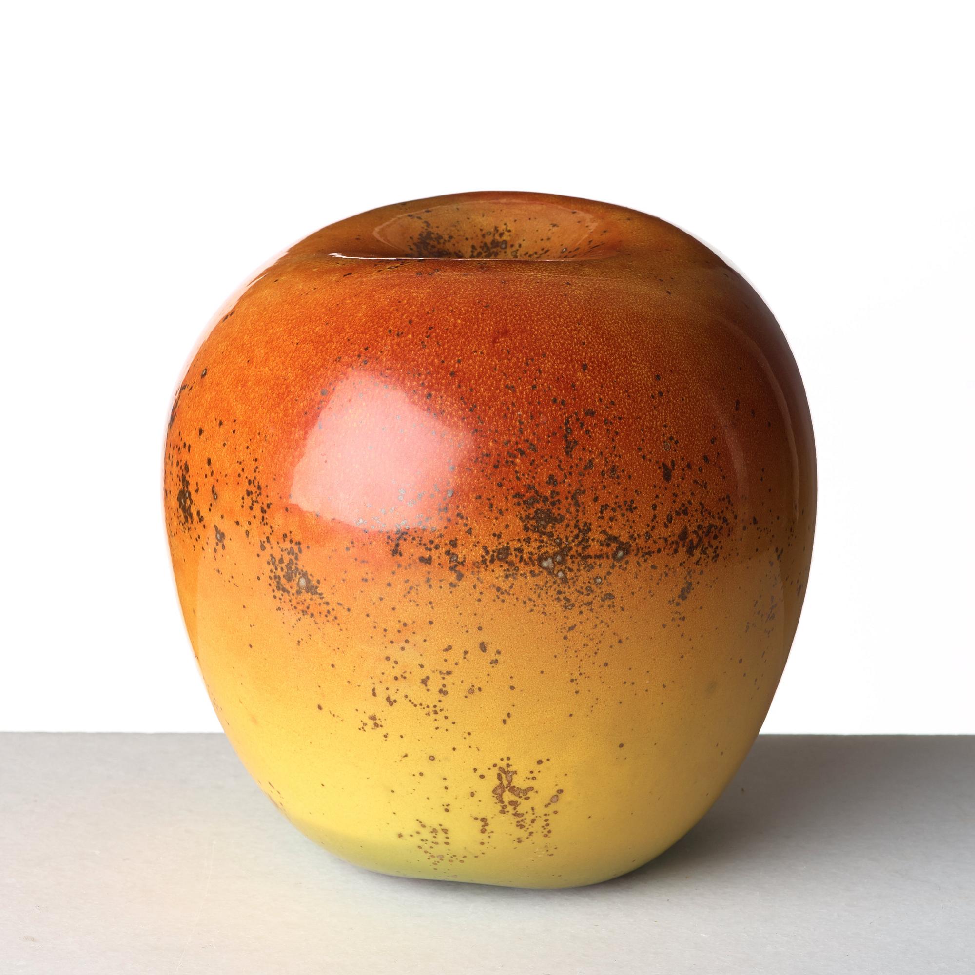 Hans Hedberg, a faience sculpture of an apple, Biot, France.