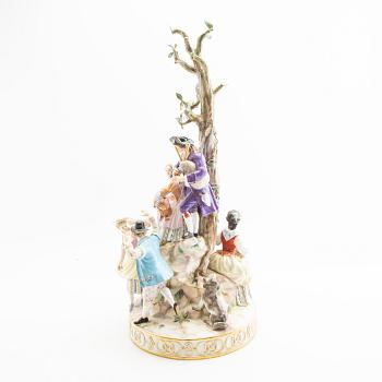 Michel Victor Acier, efter, figurgrupp, Meissen  1800-tal porslin.