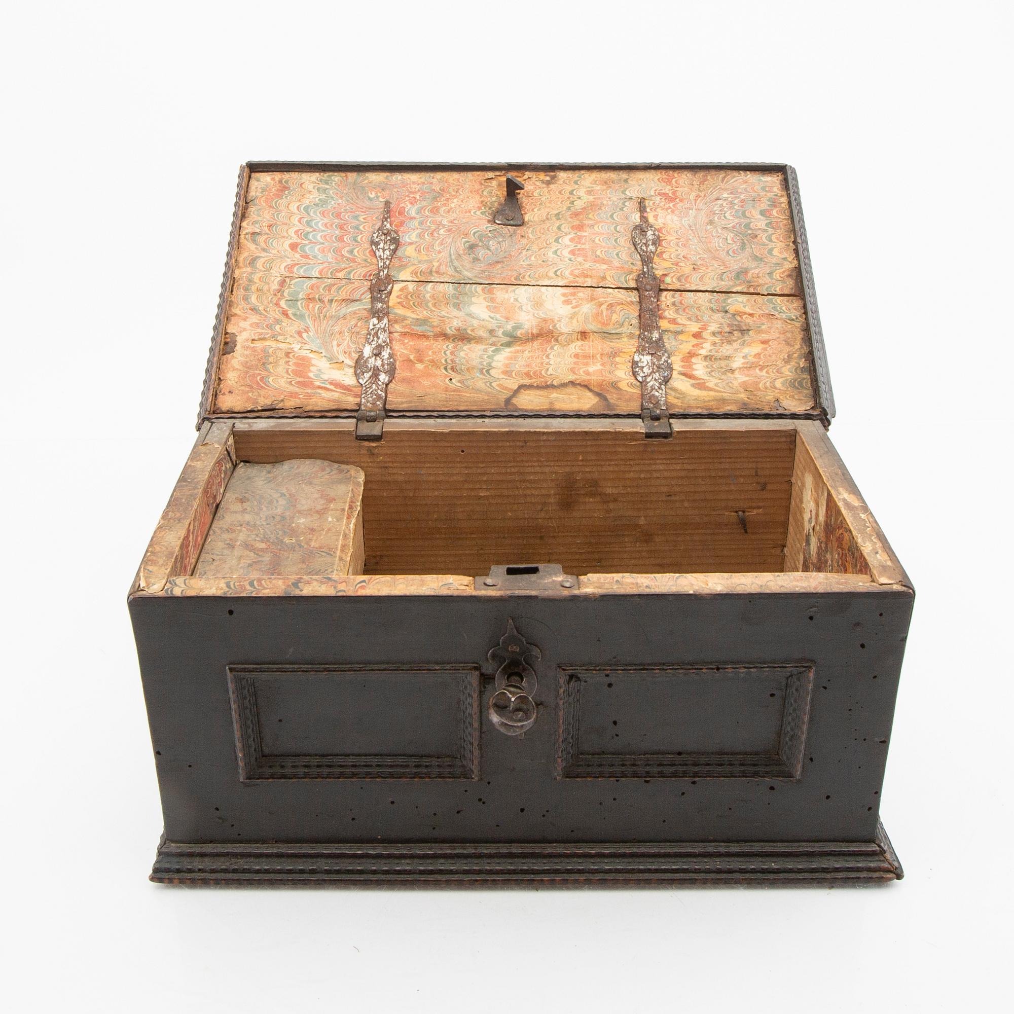 A Swedish 18th century Baroque wooden box.