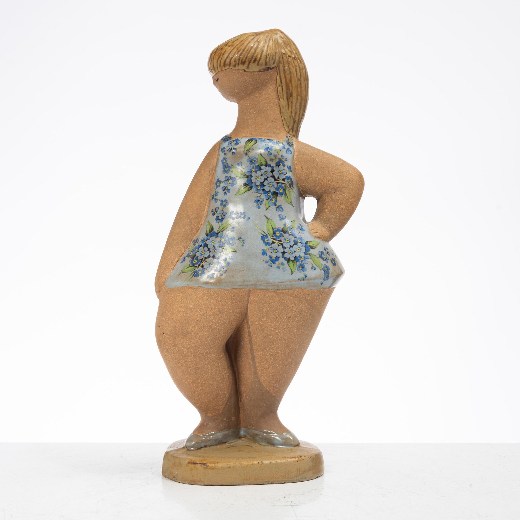 Lisa Larson, a 'Dora' stoneware figurine, from the 'ABC-flickor' series, Gustavsberg.