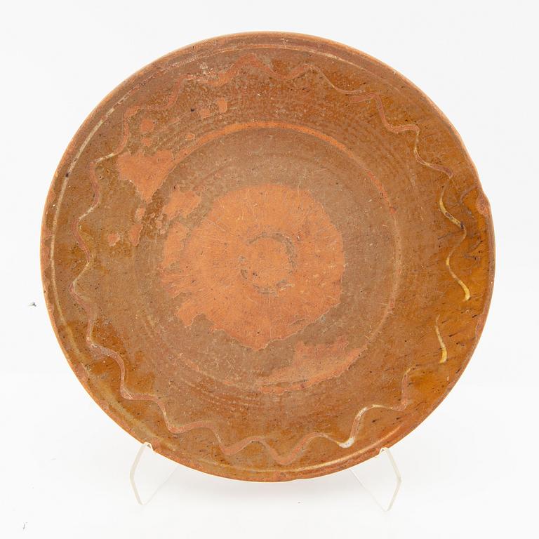 Seven glazed stoneware from Skåne, 20th century.