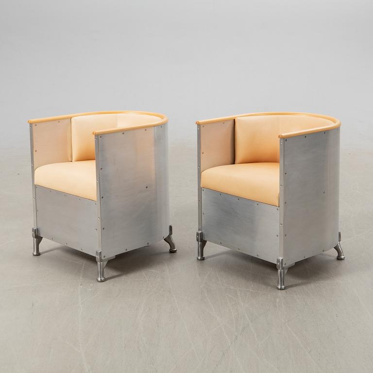 Mats Theselius, Armchairs a pair "Aluminium Chair", for Källemo after 1999.