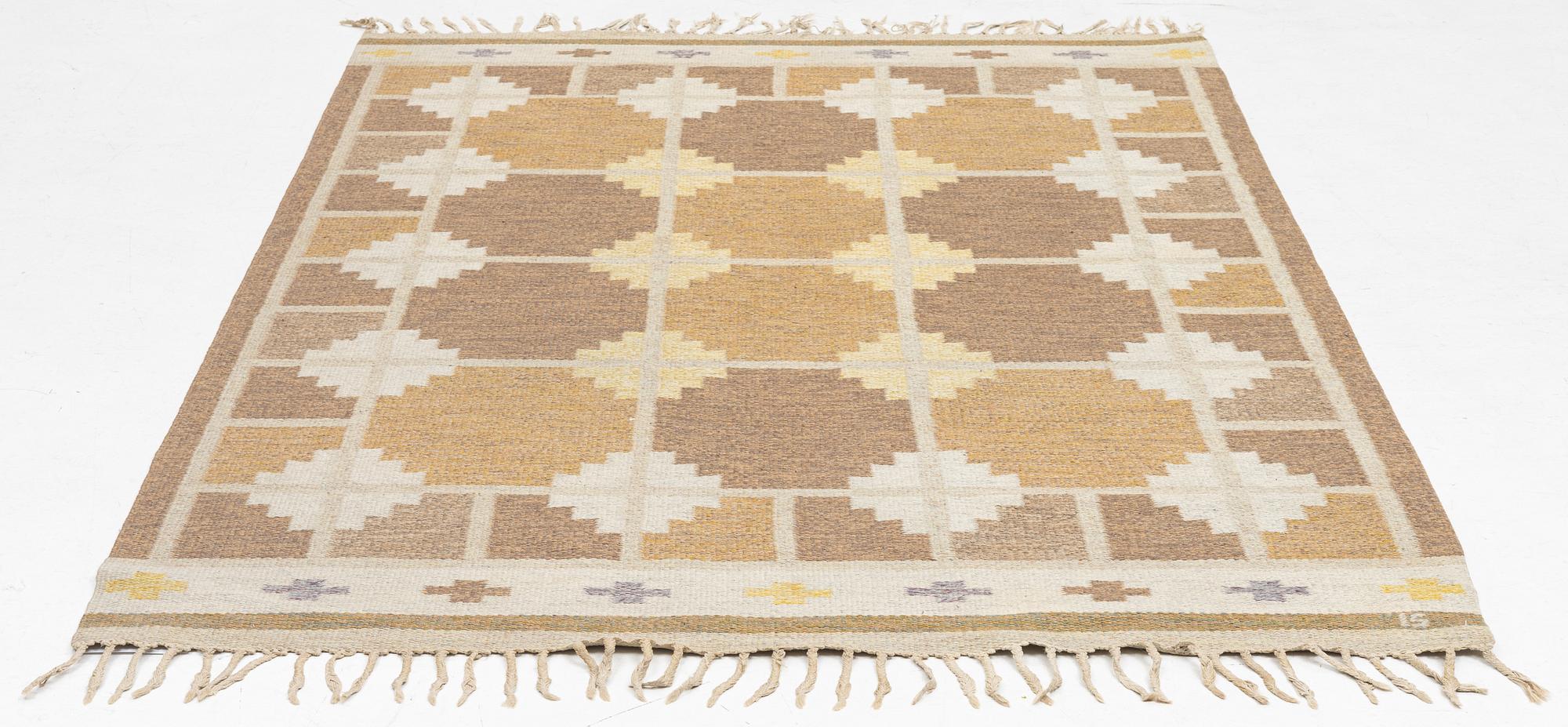 Ingegerd Silow, matta, röllakan, signerad IS, ca. 236 x 158 cm.