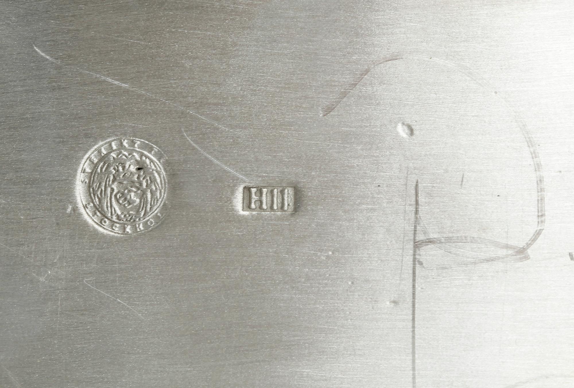 BREVSTÄLL, tenn, Björn Trägårdh, för Svenskt Tenn, formgiven under sent 1920-tal, tillverkad 2006.