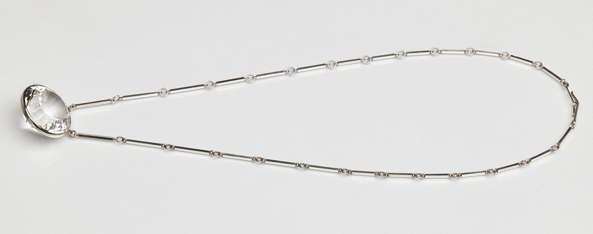 Wiwen Nilsson, a sterling and rock crystal necklace, Lund, Sweden 1965.