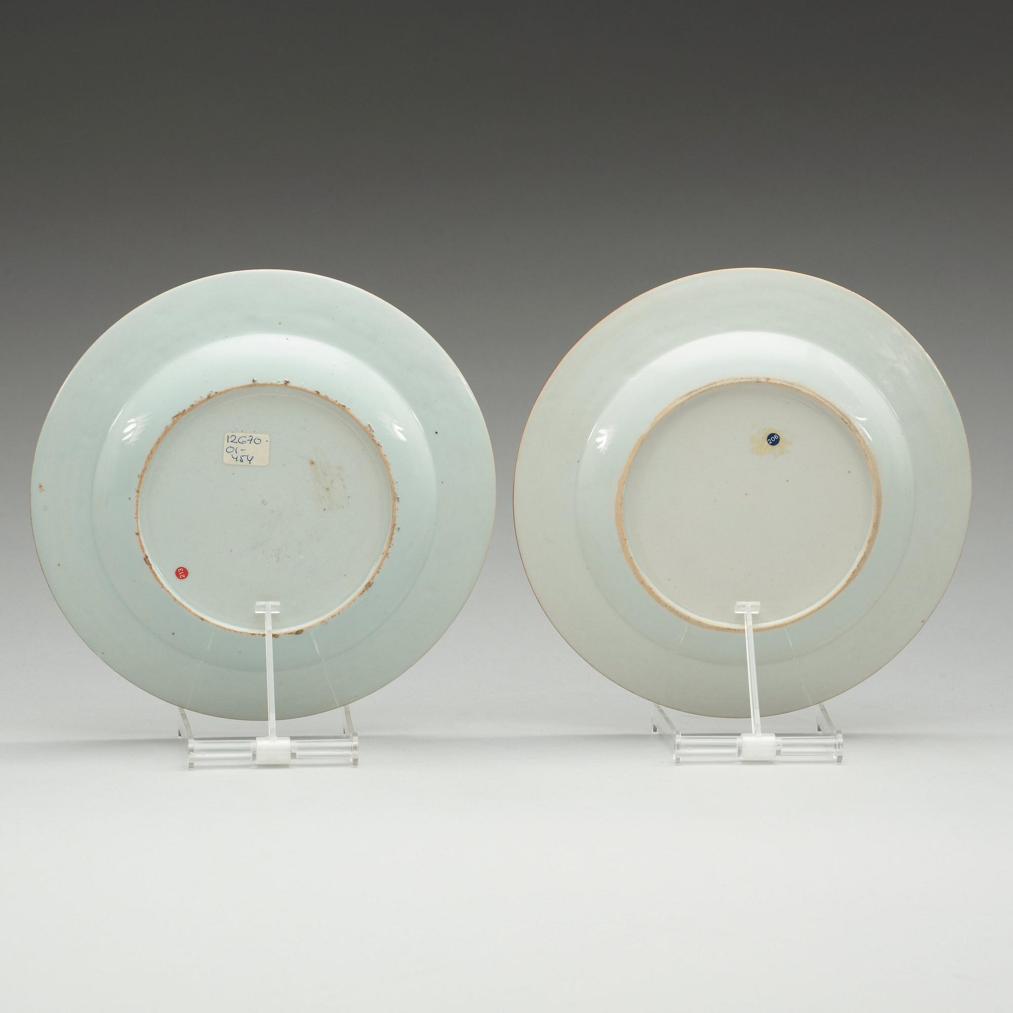 A pair of 'European Subject' dishes, Qing dynasty, Qianlong (1736-95).
