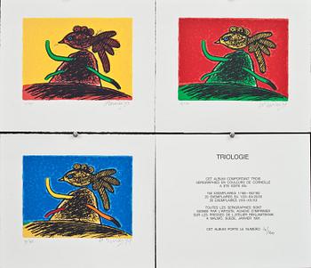 BEVERLOO CORNEILLE, mapp, 3 st. Serigrafier, numrerade, signerade och daterade -91. 10/160. GKM edition.