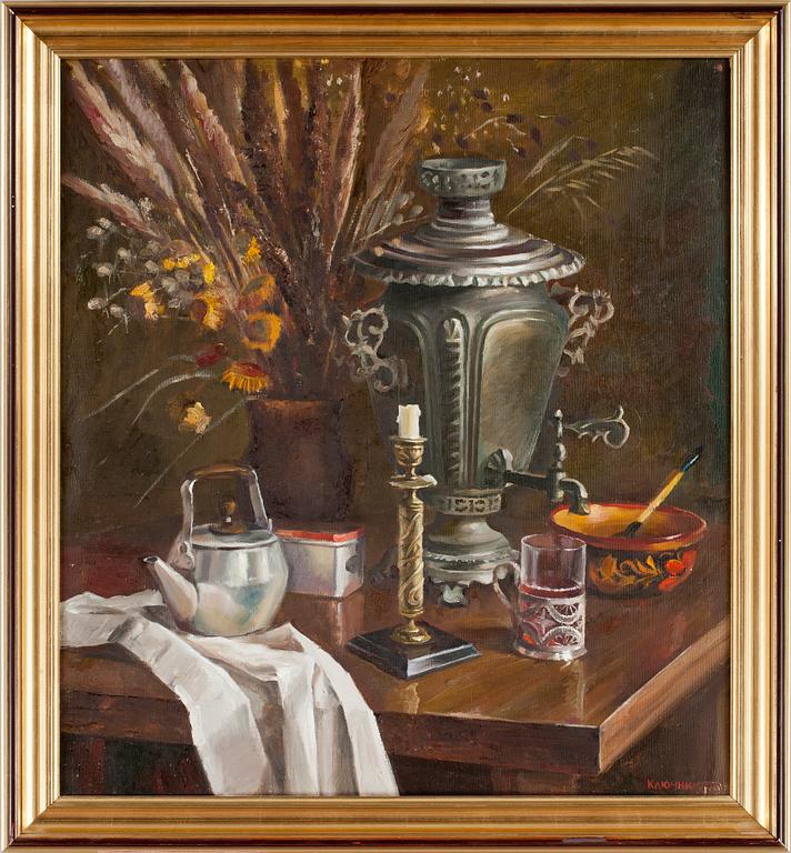 VIKTOR IVANOVITJ KLJUTJNIKOV, tillskriven, olja på duk, sign samt sign o dat a tergo 1990.