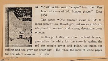 ANDO UTAGAWA HIROSHIGE (6), UTAMARA, and SHARAKU (2) colour woodblock prints. Japan, 20th century.