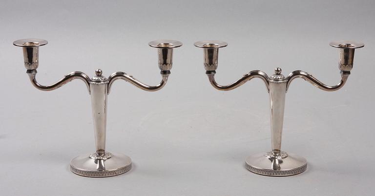 KANDELABRAR, ett par, silver, Ceson, Göteborg 1957.