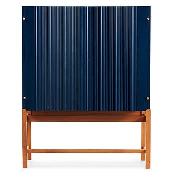 428. A Josef Frank 'Wellpapp' walnut and blue lacquered cabinet, Svenskt Tenn, model 2192.