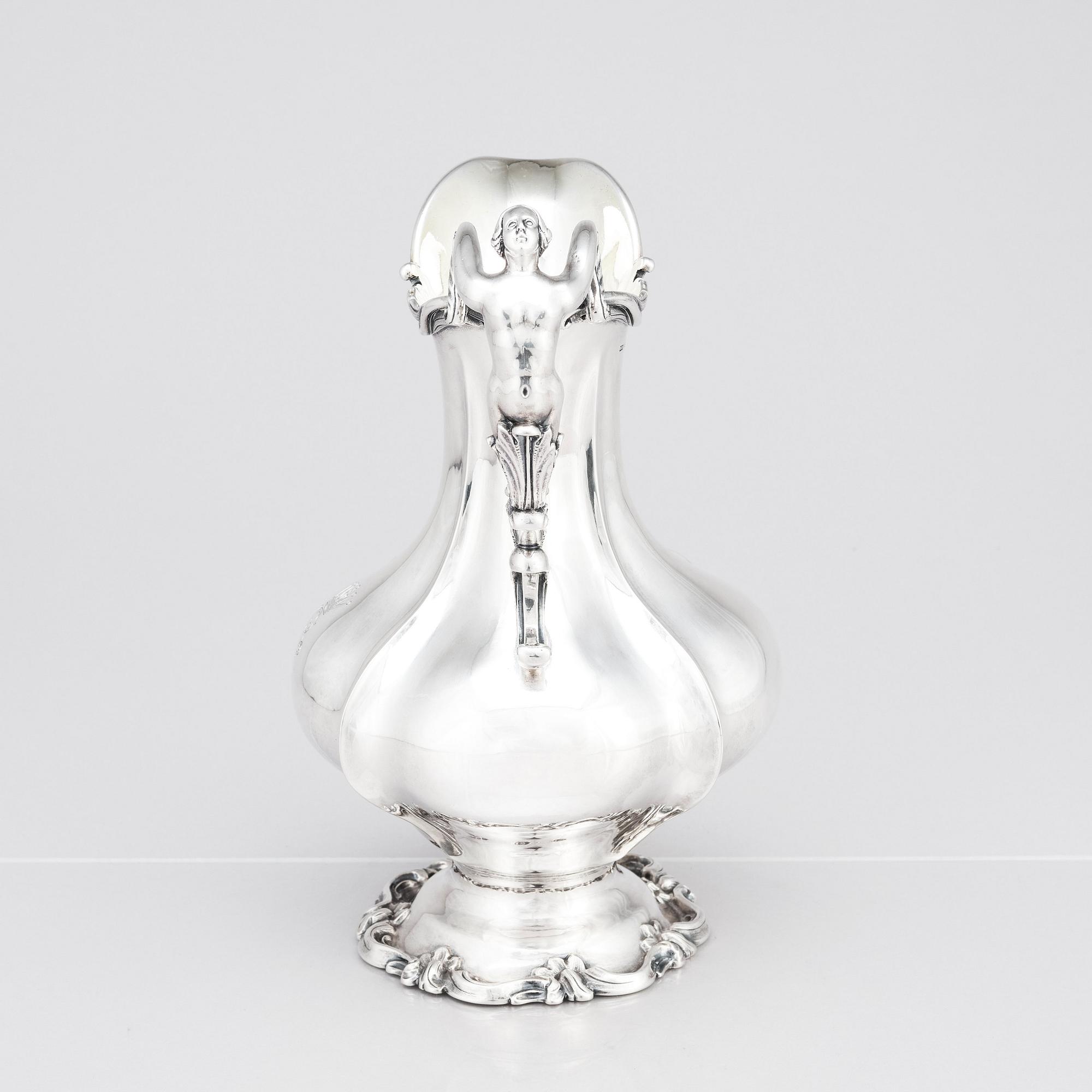 Christian Hammer, kanna, silver, Stockholm 1857.