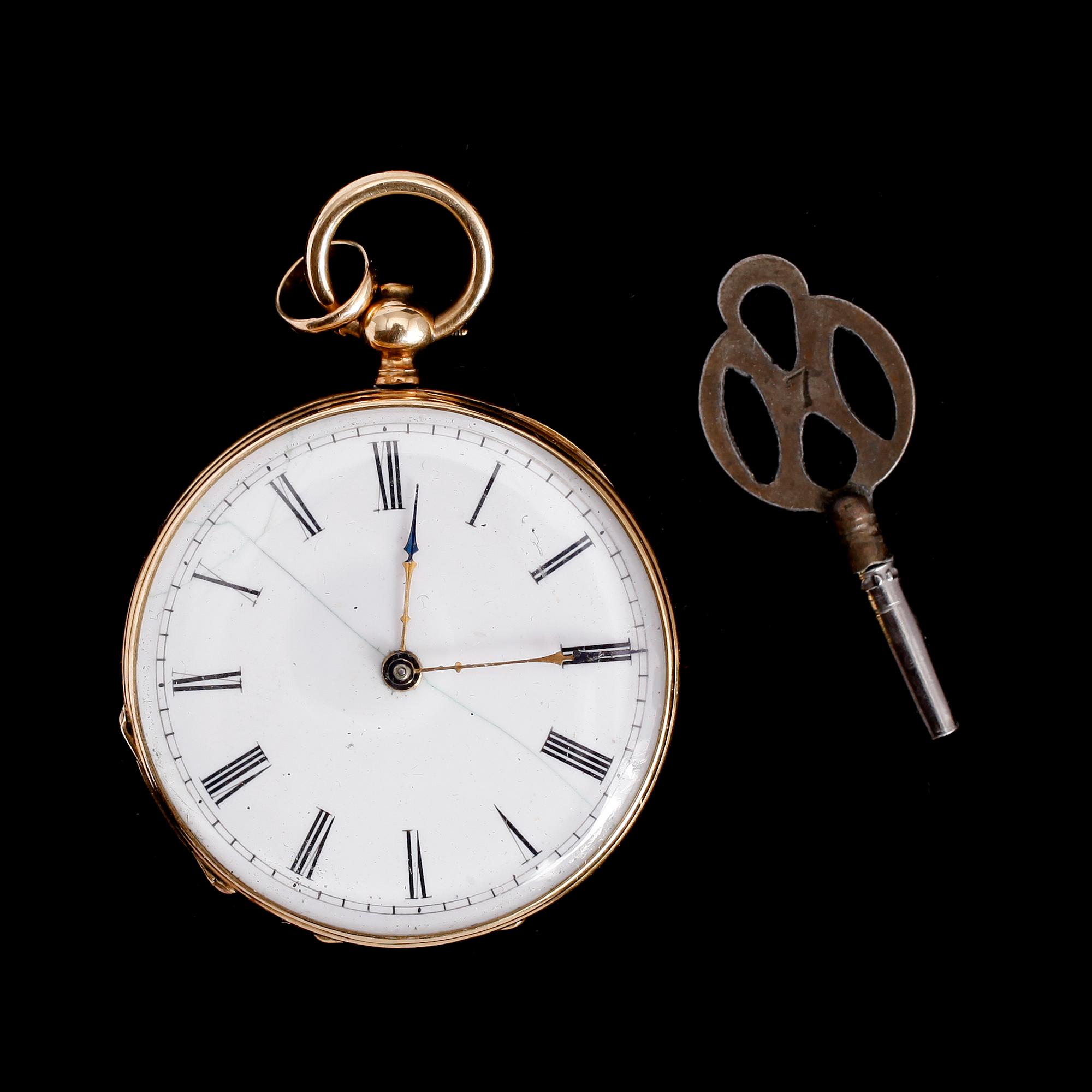 FICKUR, 18 k guld, sekelskiftet 1900.