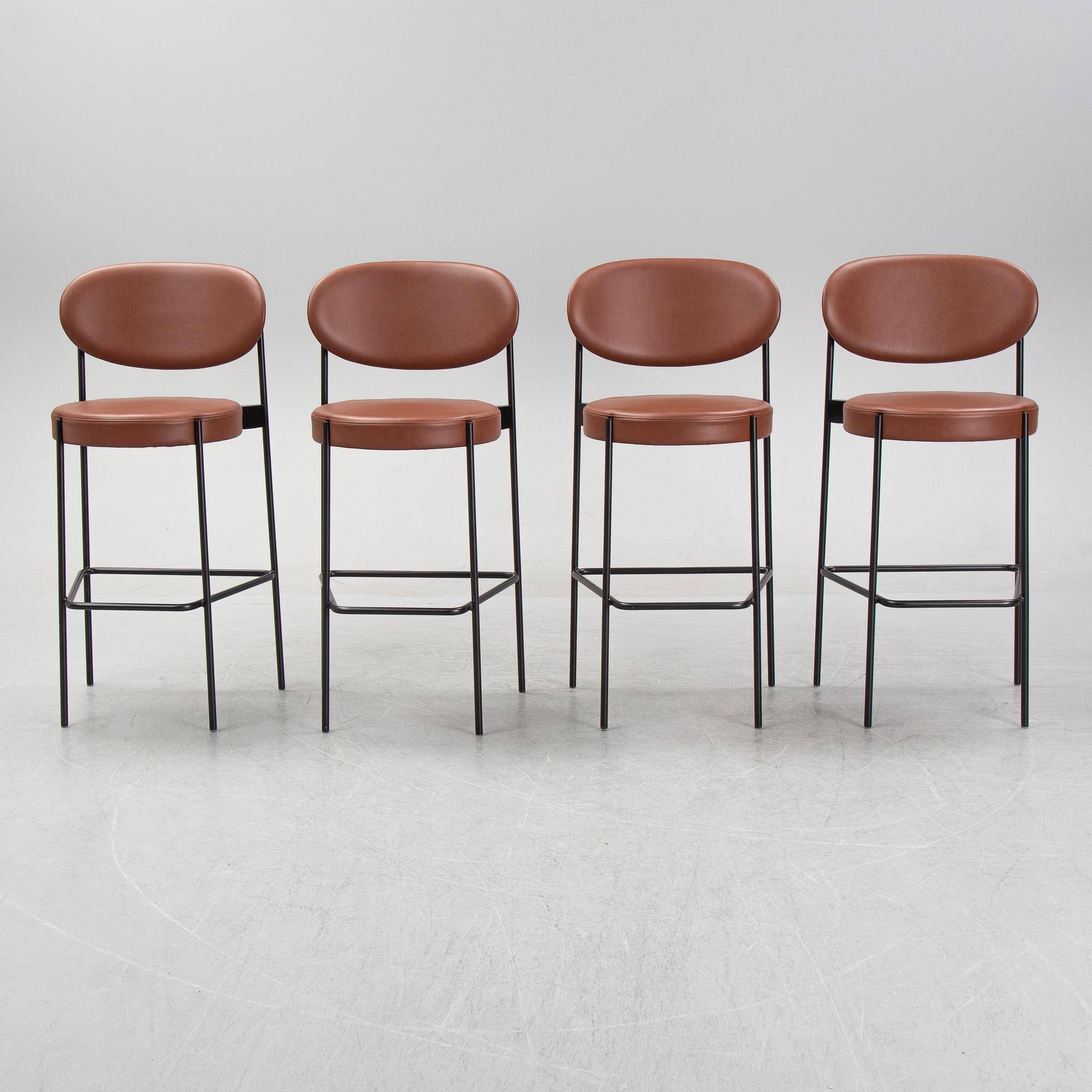 Verner Panton, four 'Series bar stool 430' bar stools, Verpan.