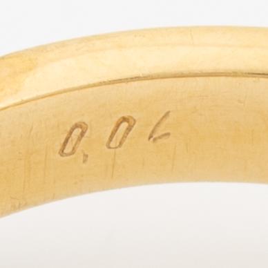 Lapponia, ring 18K gold set with an octagonal-cut diamond, Finland 1978.