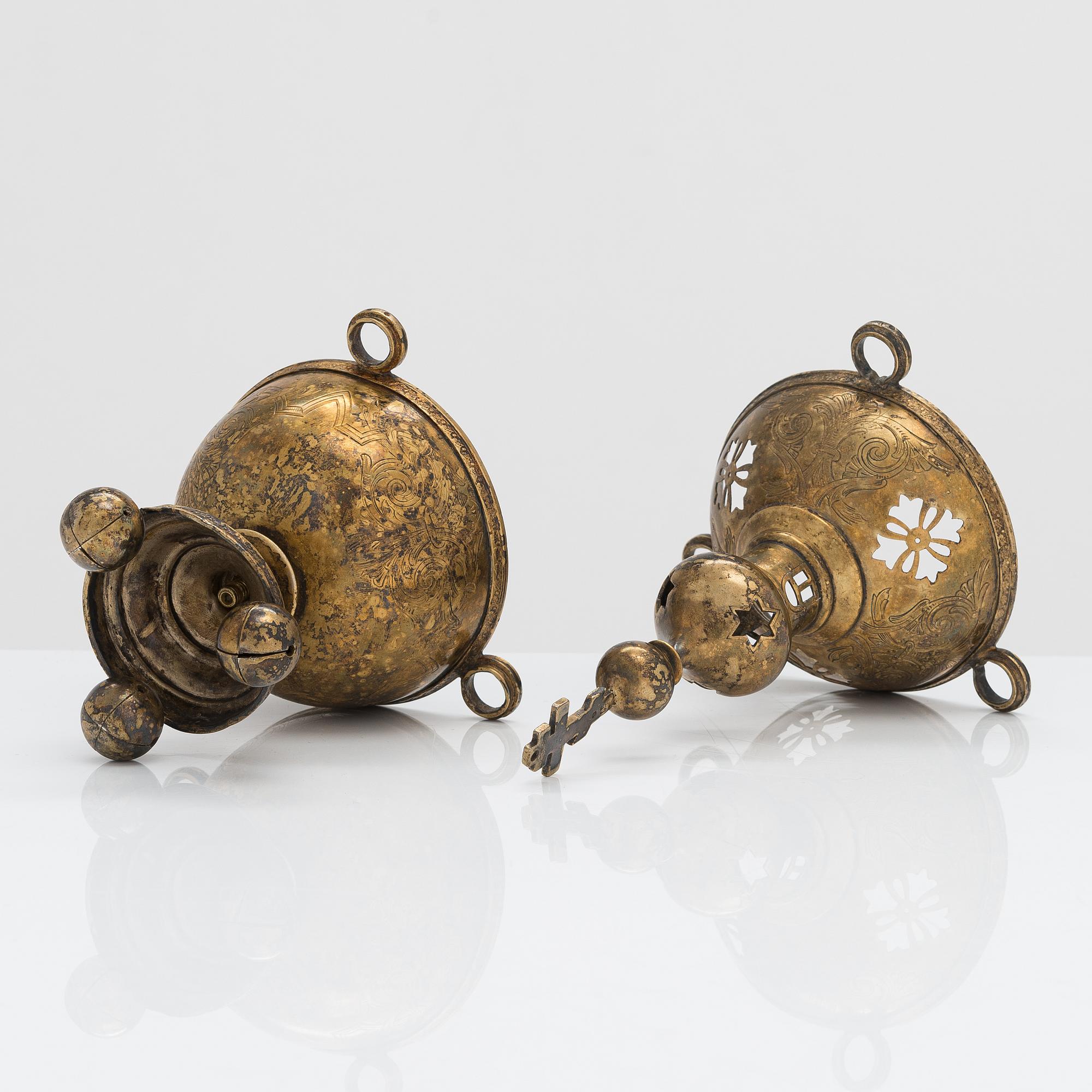 Orthodox gilt silver censer, Moscow 1899-1914.