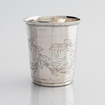 Hans Morten Svane, bägare, silver, Naestved, Danmark (verksam 1750-1772). Rokoko.