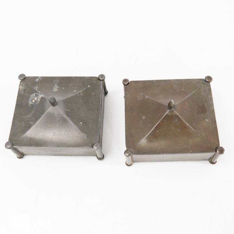 Just Andersen, a pair of boxes, Denmark, first half of the 20th century.