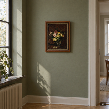 Okänd konstnär, 1800-tal, Stilleben med rosor.