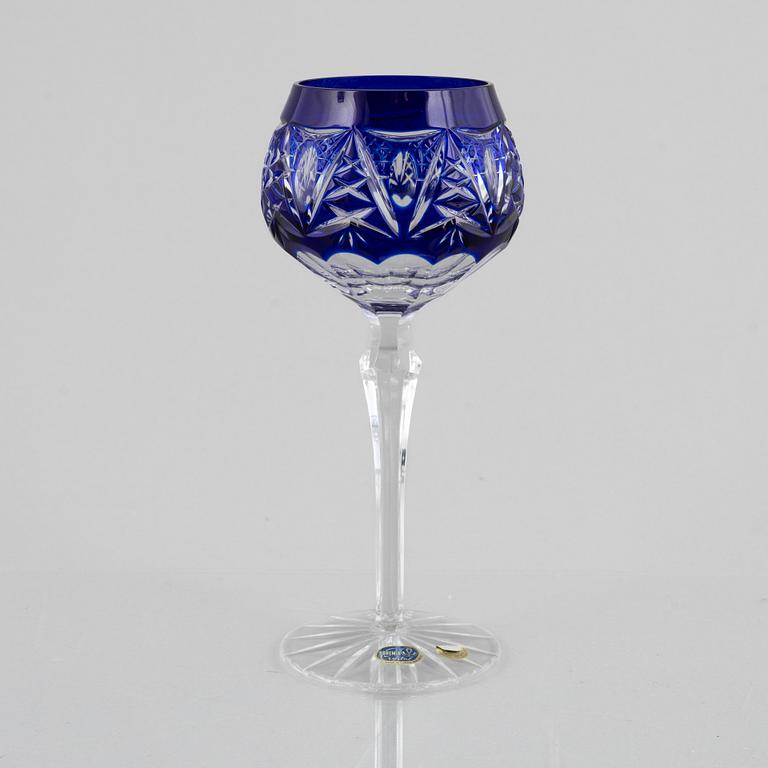 Wine glasses, 12 pcs, Bohemian style, second half of the 20th century.