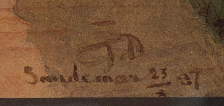 GEORG PAULI, gouache, sign. o dat. 23/8 -87.