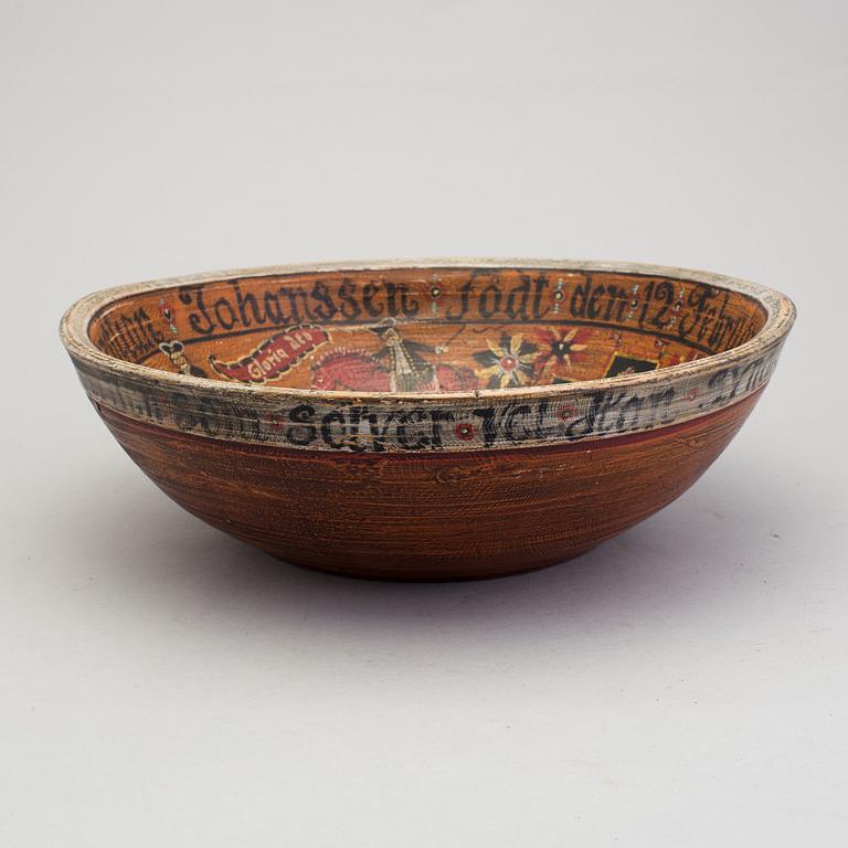 A 19th century painted folk art bowl from Norway.