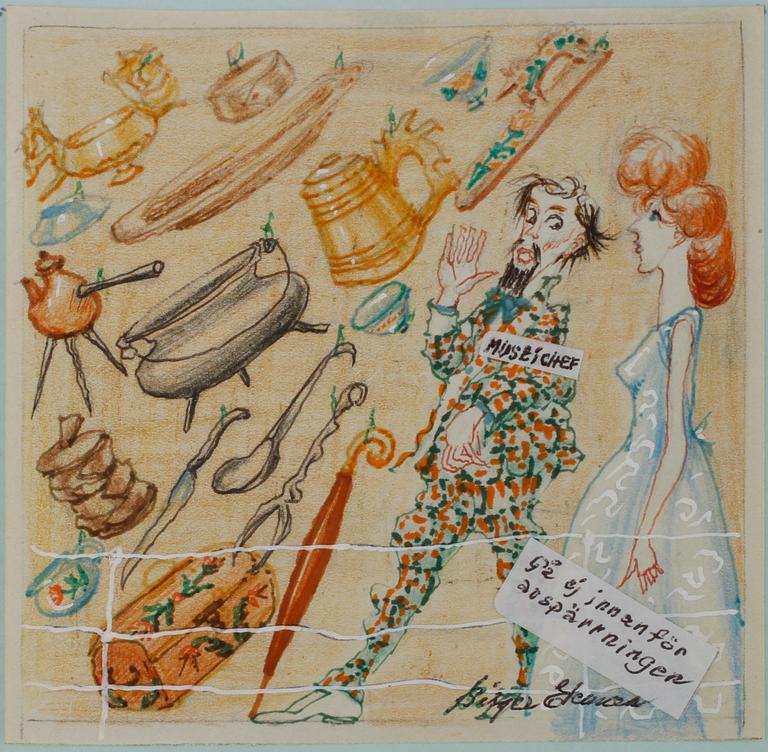 BIRGER EKMAN, teckningar, 8 st, signerade.