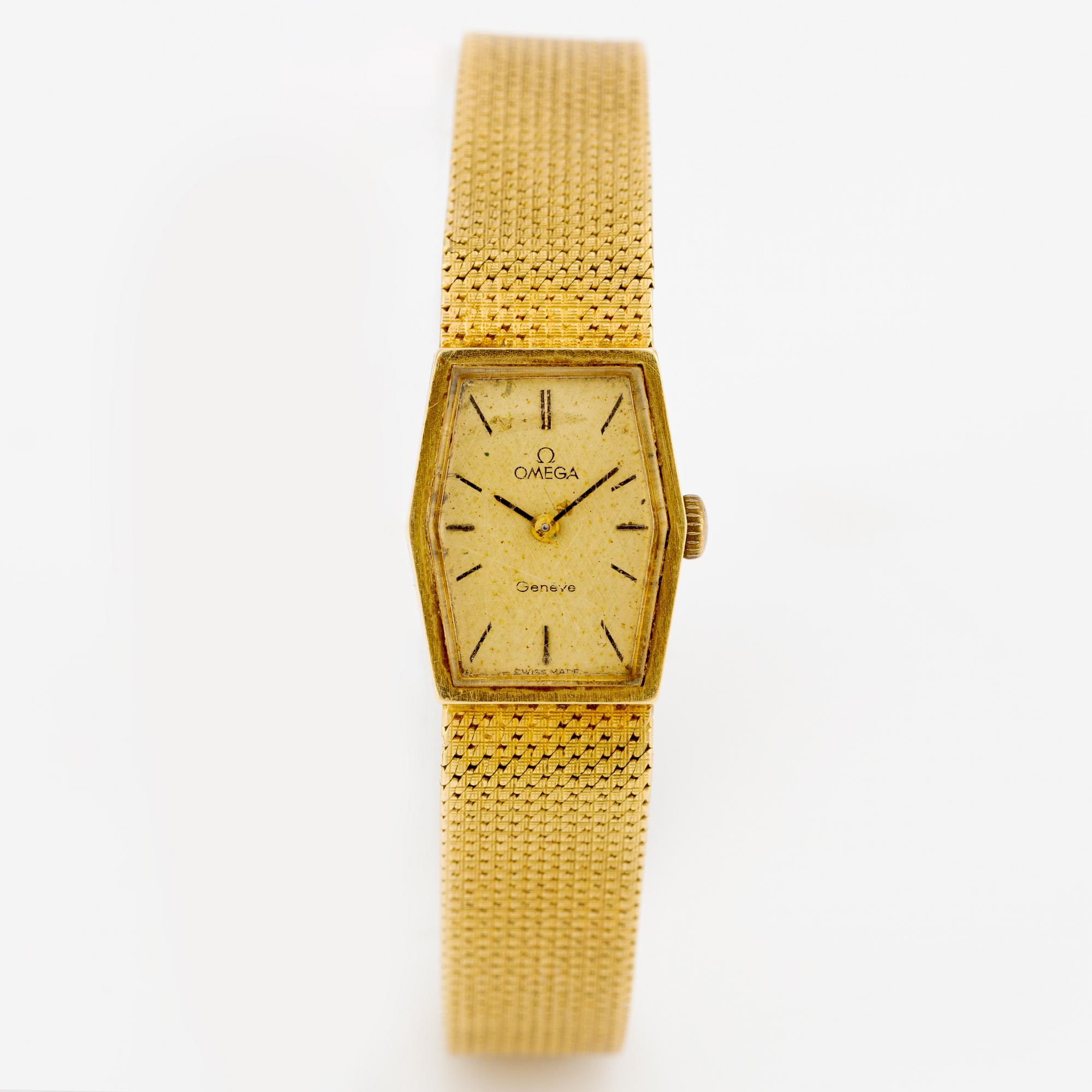 Omega, armbandsur, 18K guld, Geneve, 16 mm.