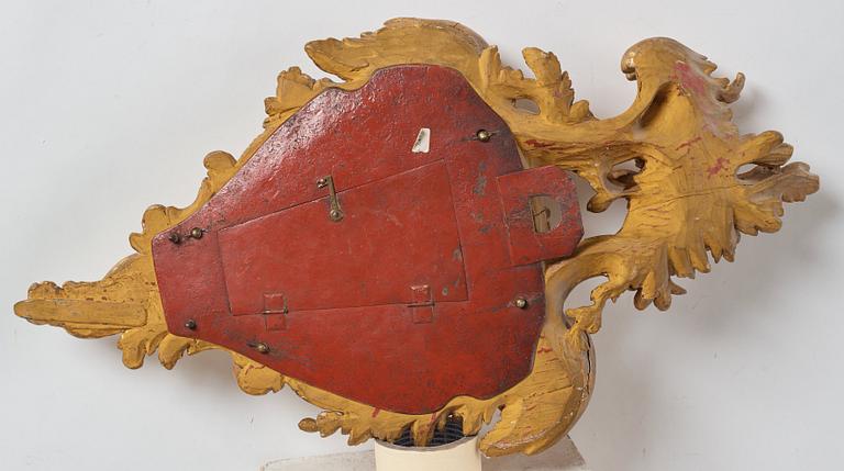 A Swedish Rococo l18th century wall clock by Petter Ernst (clockmaker in Stockholm 1753-1784).