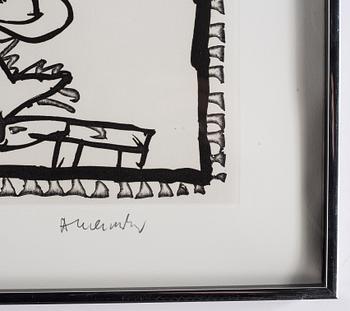 Pierre Alechinsky, etching and  linocut, 1989, signed 2/125.