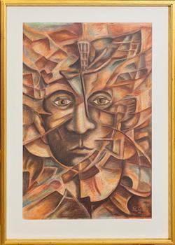 THEIS ELJAS, pastel signed.