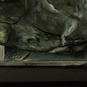 Gudmar Olovson, sculpture. Signed. Numbered. Foundry mark. Bronze, total height 40 cm, length 25 cm.