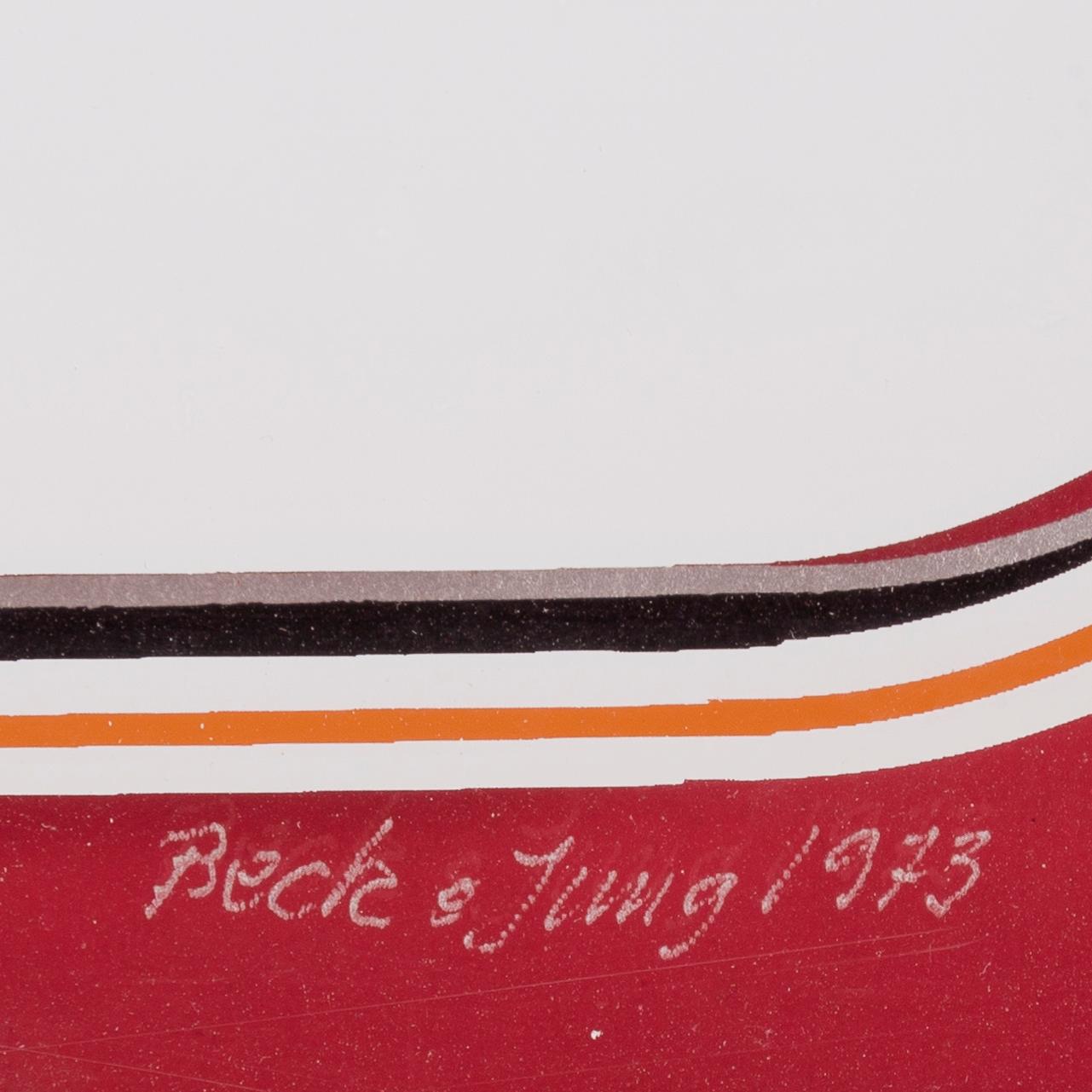 BECK & JUNG (HOLGER BÄCKSTRÖM & BO LJUNGBERG), multipel, screenprint, signerad, numrerad 7/11, daterad 1973.