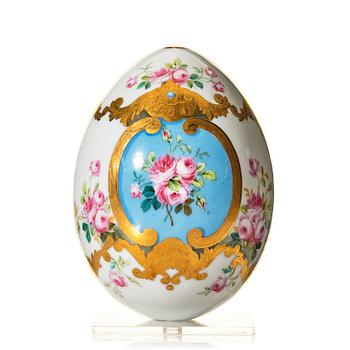 A Russian porcelain Easter Egg, 19th Century, presumably Imperial Porcelain Factory, St Petersburg.