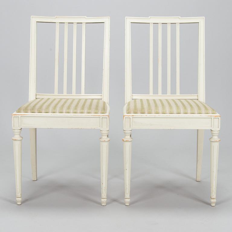 Chairs, 6 pcs, Gustavian style, later half of the 20th century.