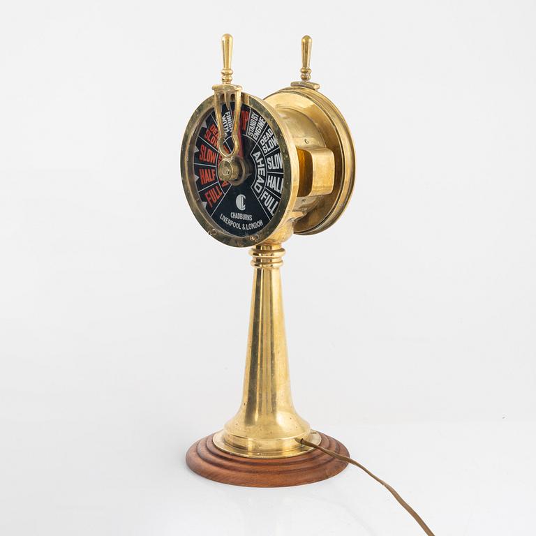 An eengine-room telegraph, Chadburn Liverpool & London, first half of the 20:th century .