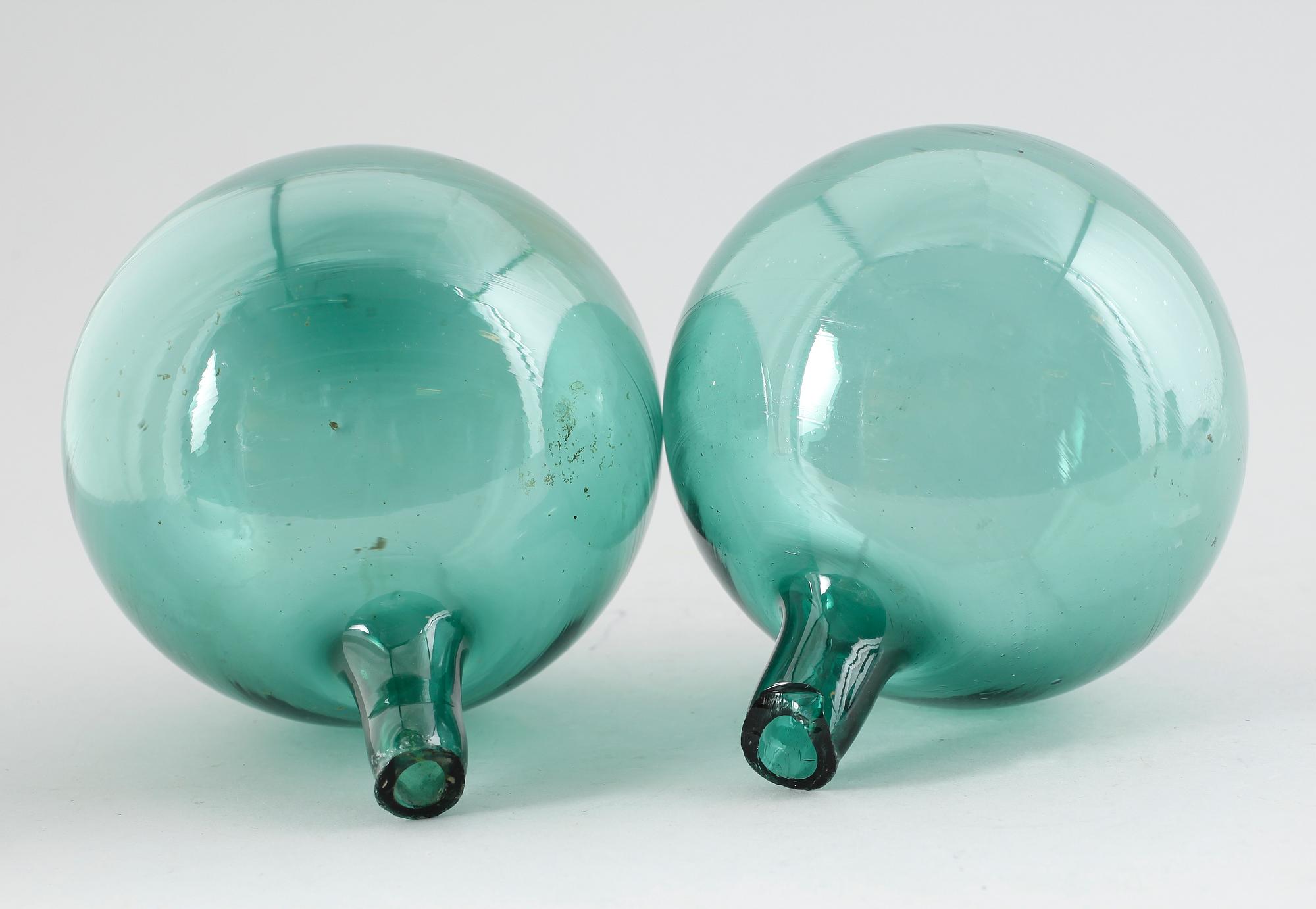 KUPOR, 2 st, glas, 1800/1900-tal.