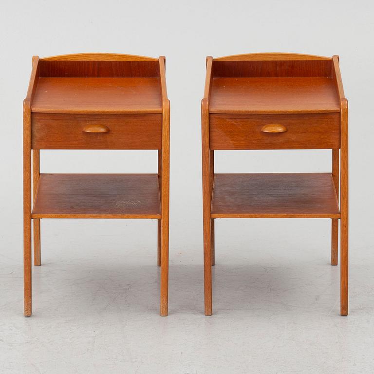Bedside tables, a pair, second half of the 20th century.