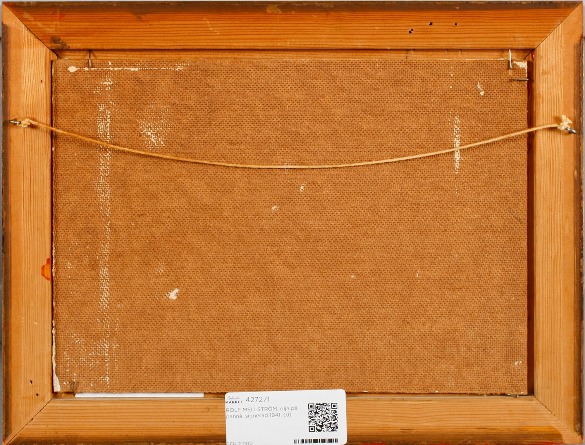 ROLF MELLSTRÖM, olja på pannå, signerad 1941.