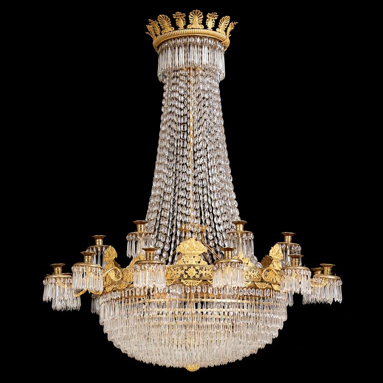 LJUSKRONA, för 18 ljus, empire, 1830-tal.