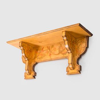 Wall-mounted shelf, early 20th century.